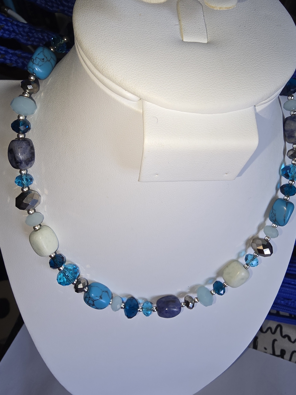 Turquoise & Aqua Mixed Stone Necklace - Unbranded